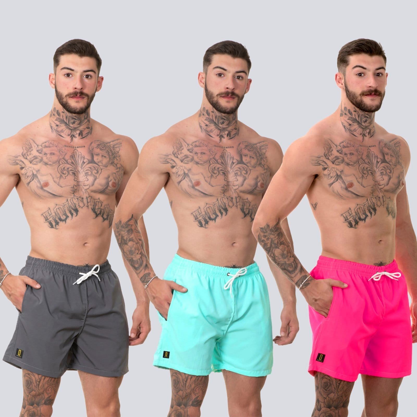 Kit 3 Short Masculino Liso Bermuda Praia Mauricinho Rf390 Colorido