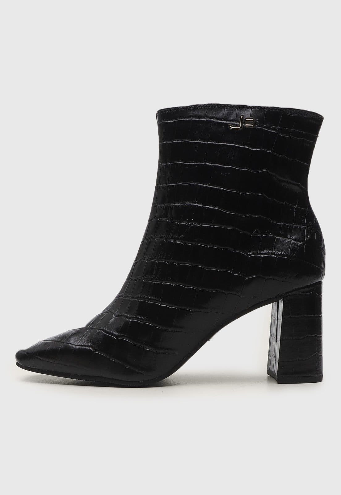 Vista principal Bota Jorge Bischoff de Couro Croco Preta Jorge Bischoff preto