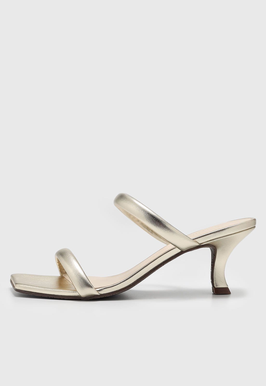 Sandália Feminina Capodarte Salto Baixo Flare Dourada