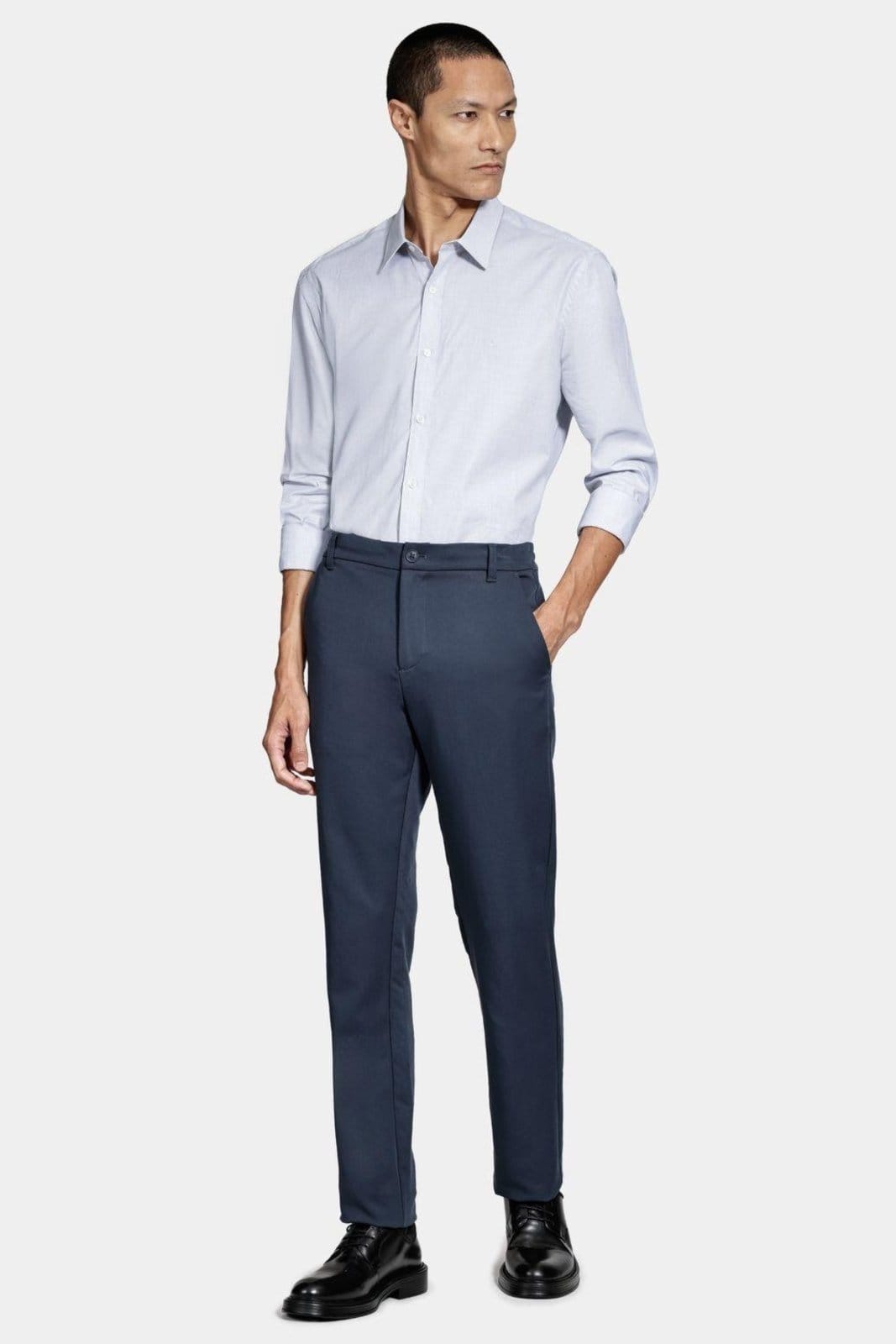 Vista 2 Camisa Aramis Algodão Regular Manga Longa Claro Aramis azul