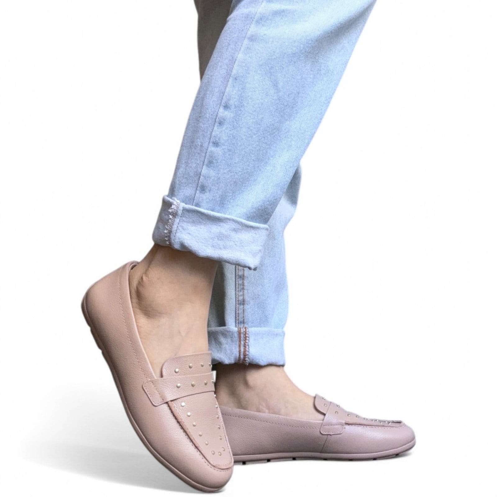 Mocassim Feminino Couro Taxas Comfortflex 2561303-4 - 2