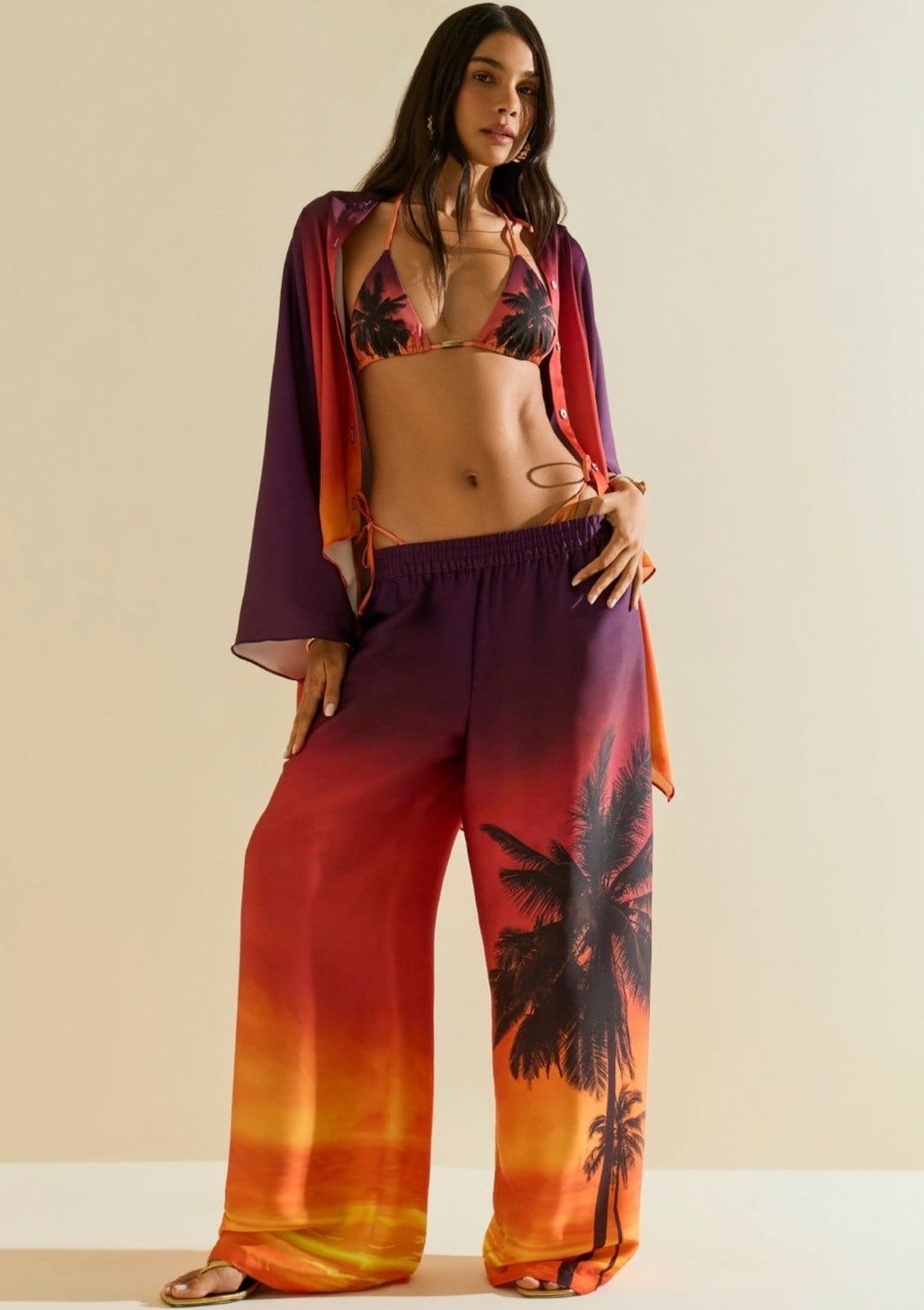 Vista principal Calça Morena Rosa Reta édia Laranja Morena Rosa laranja rosa