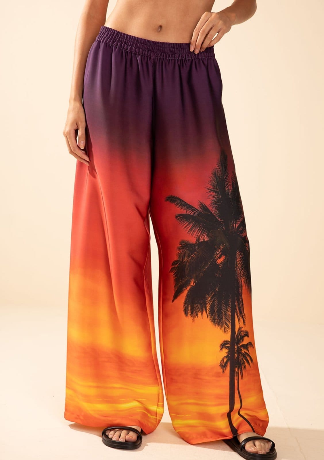 Vista 2 Calça Morena Rosa Reta édia Laranja Morena Rosa laranja rosa