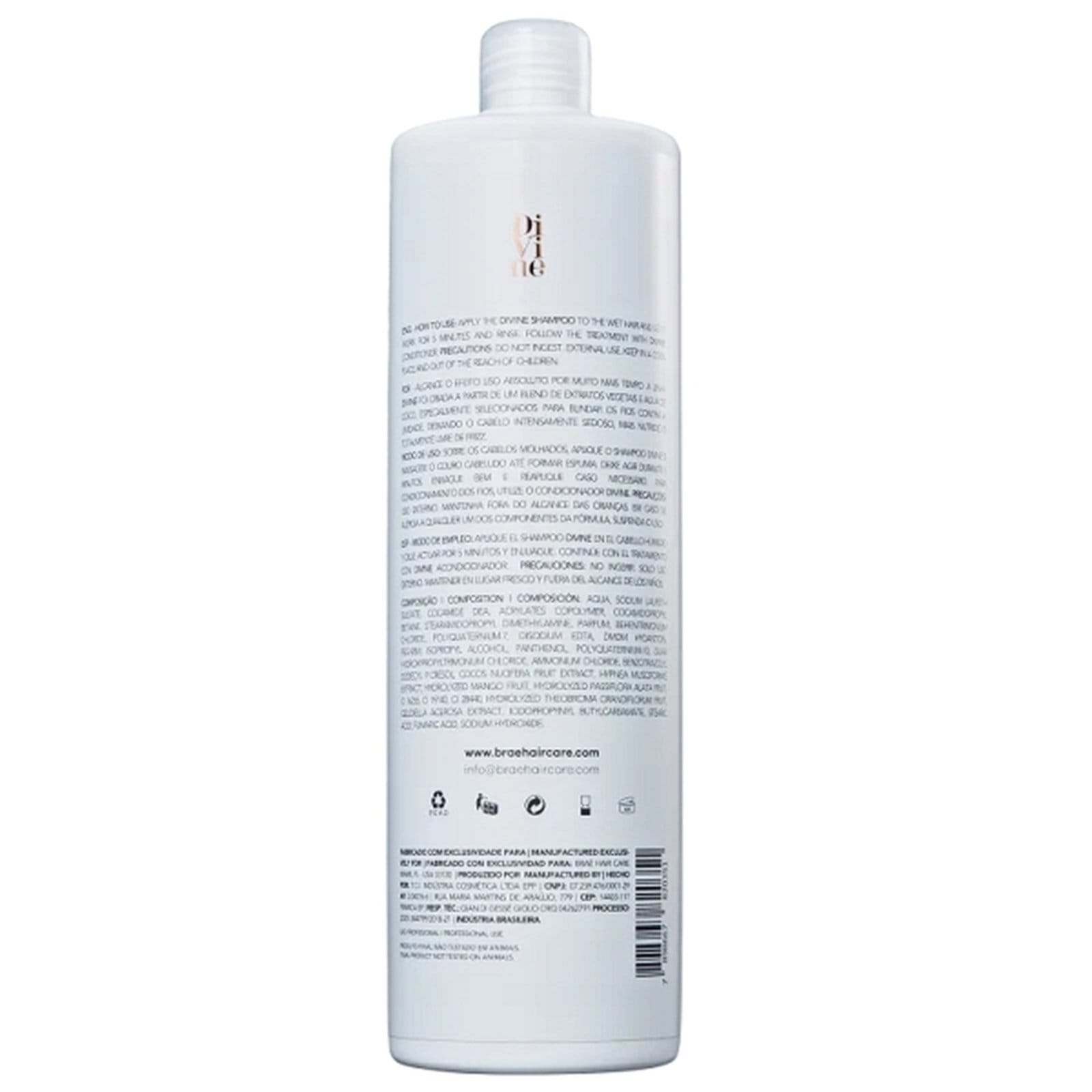 Vista 2 BRAÉ Divine Anti-Frizz - Shampoo Divine 1L BRAÉ multicolorido
