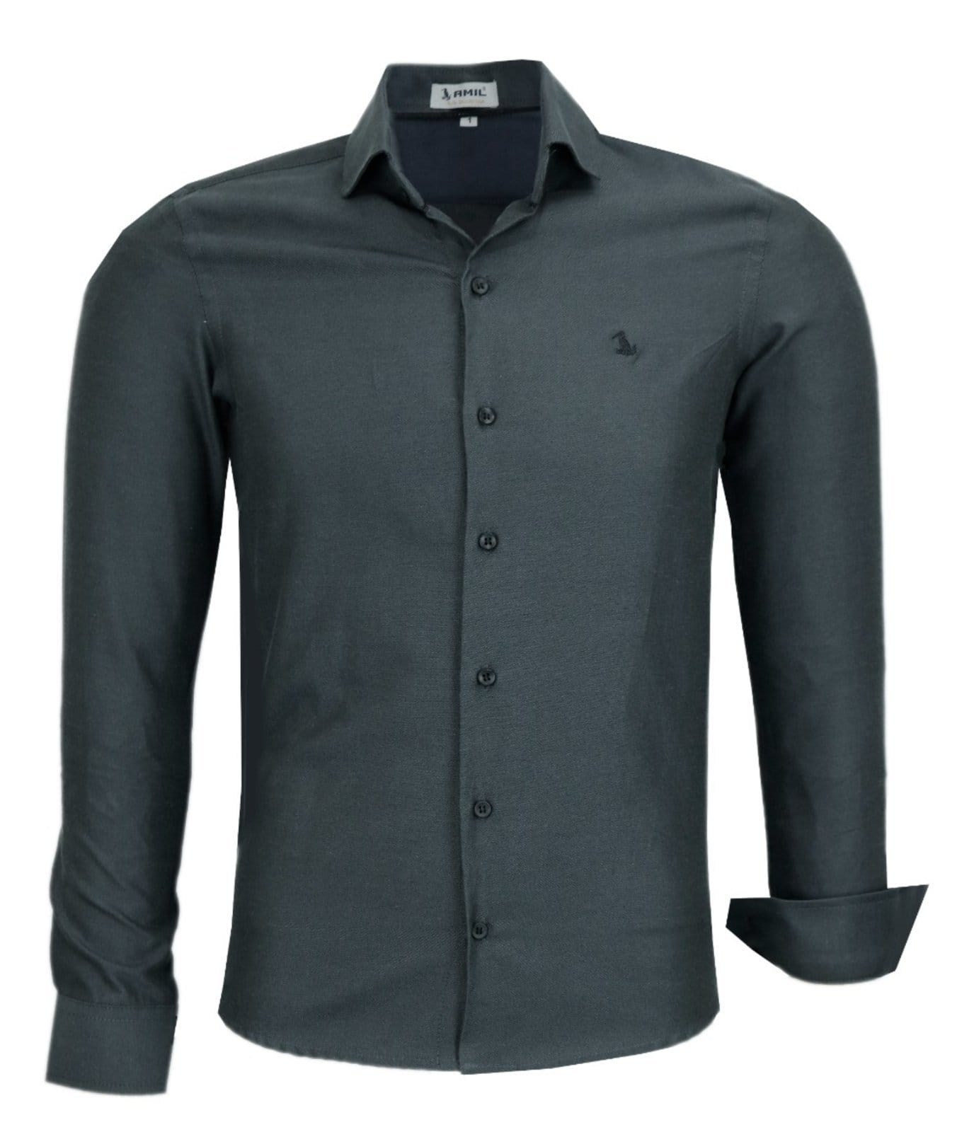 Camisa Social Amil Printer Slim Algodão/Poliéster Macia e Fácil de Passar Chumbo