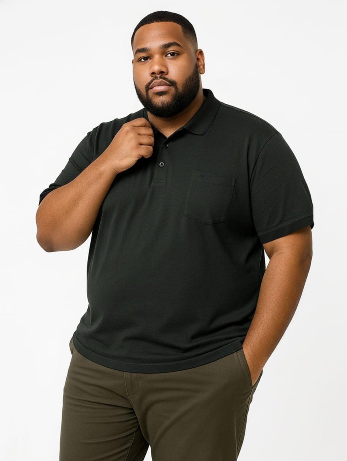Polo Malha Manga Curta Plus Size Masculina