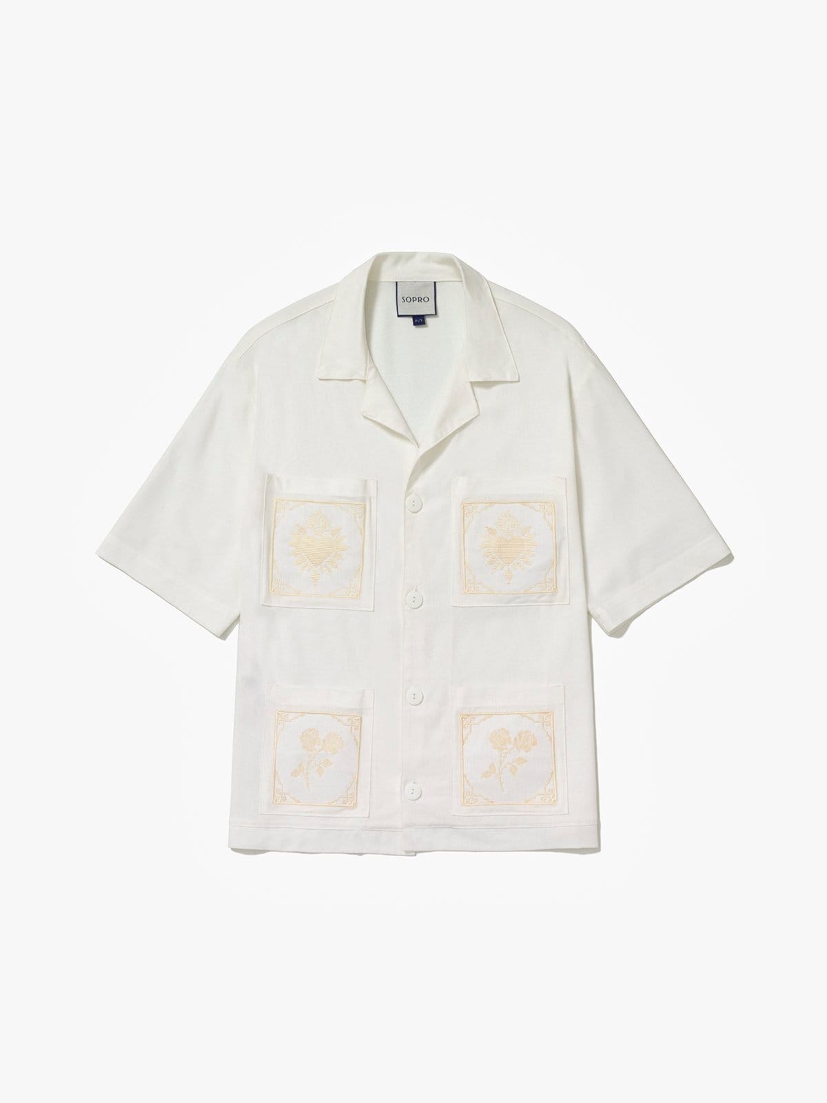 Vista principal Camisa de Linho Sopro Sagrado Coração Sopro off-white