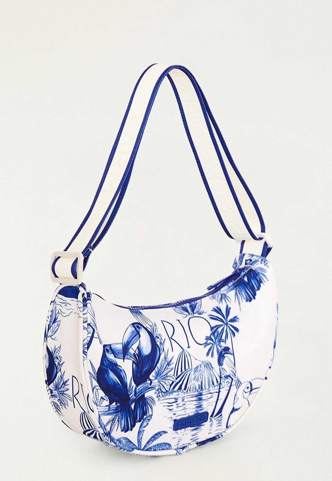 Vista 2 Bolsa Feminina FARM Rio Tucanos Média Estampada Branca FARM branco