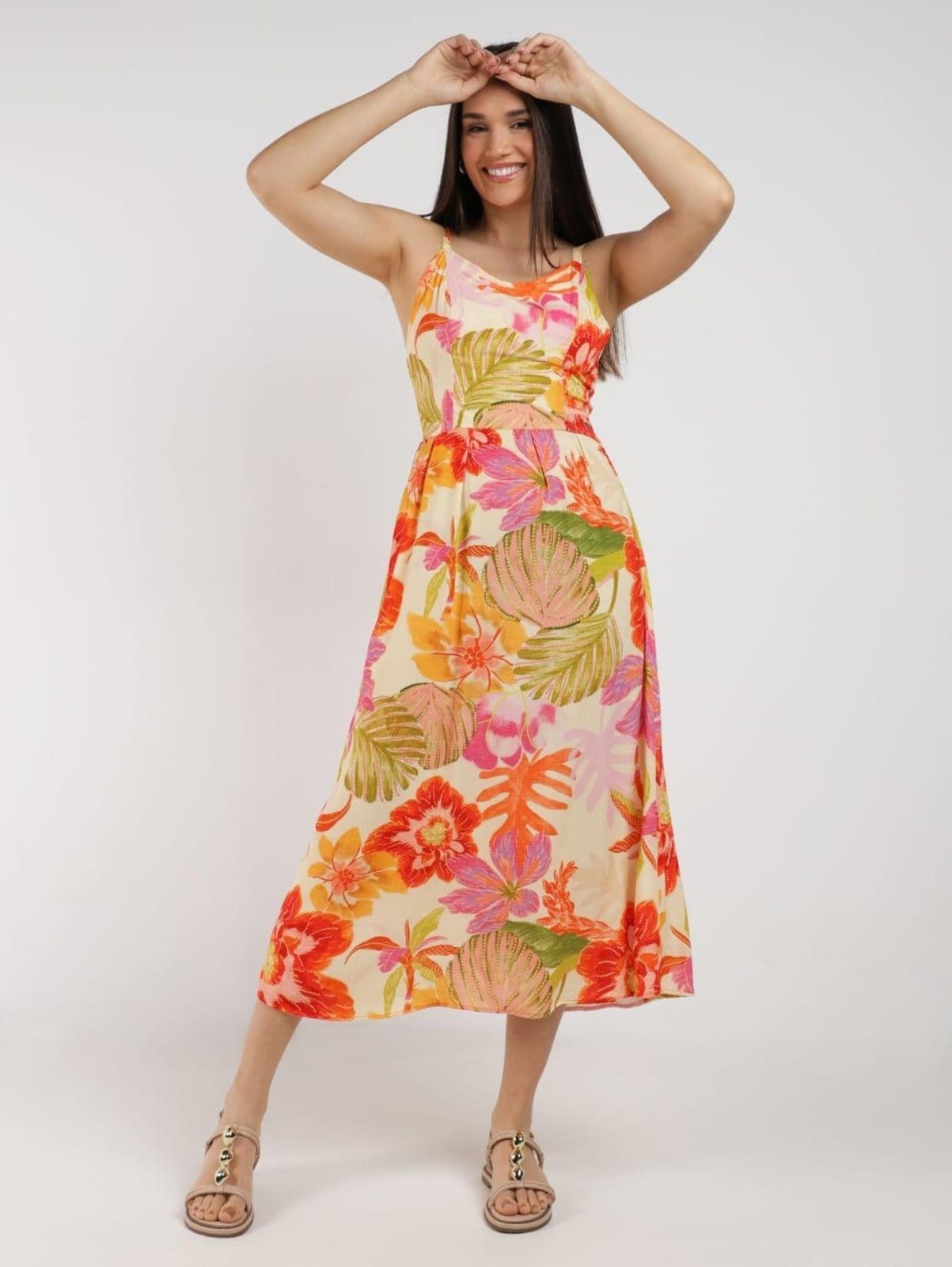 Vestido Midi Estampado Feminino