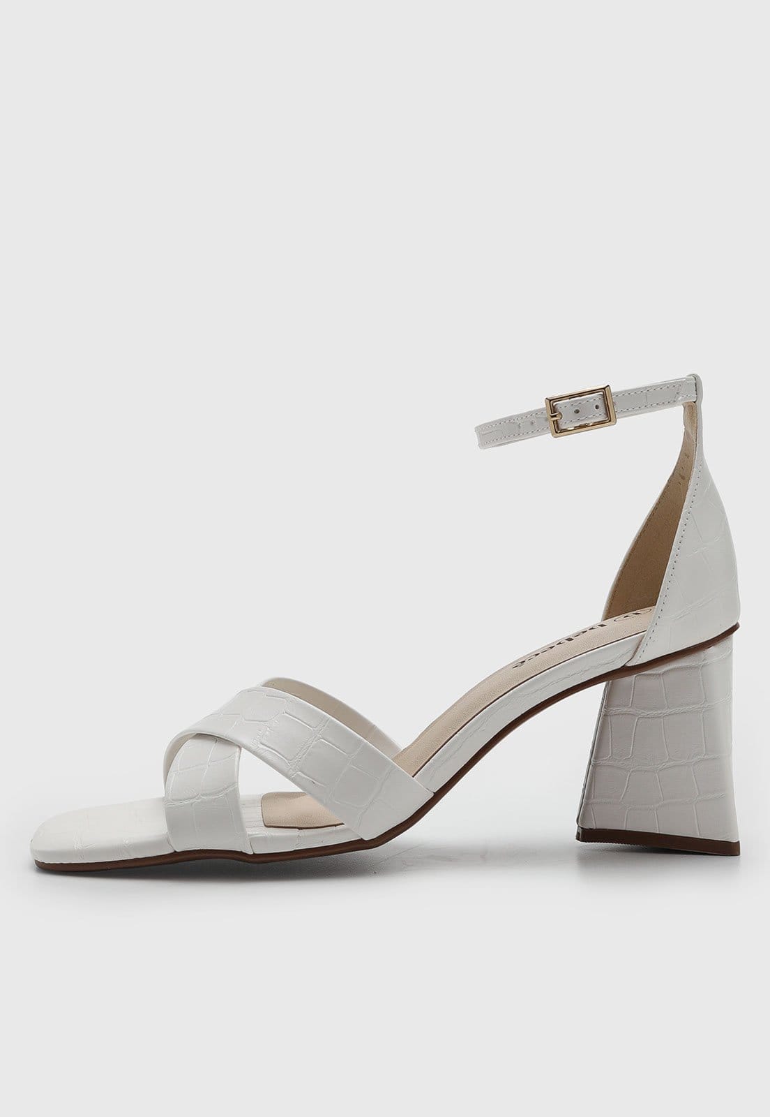 Sandália Feminina cê Salto Grosso Branca