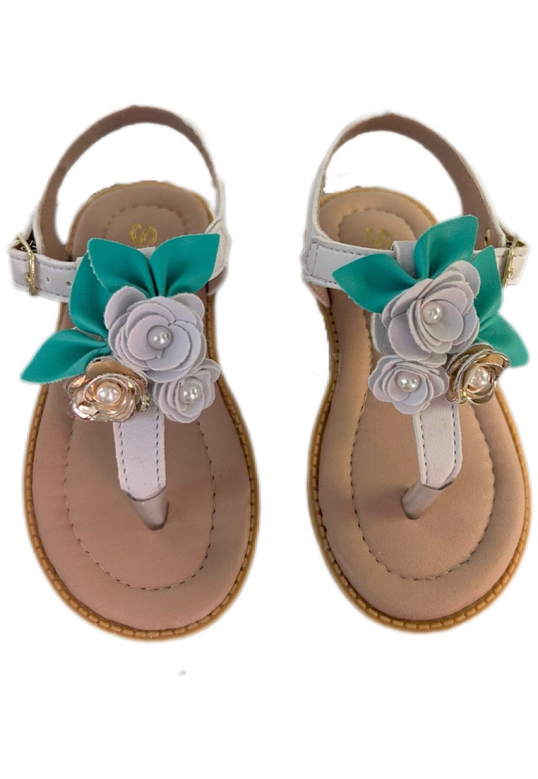 Vista 2 Infantil - Sandália menina infanil Solzim de dedinho flor branca SOLZIM CALÇADOS branco