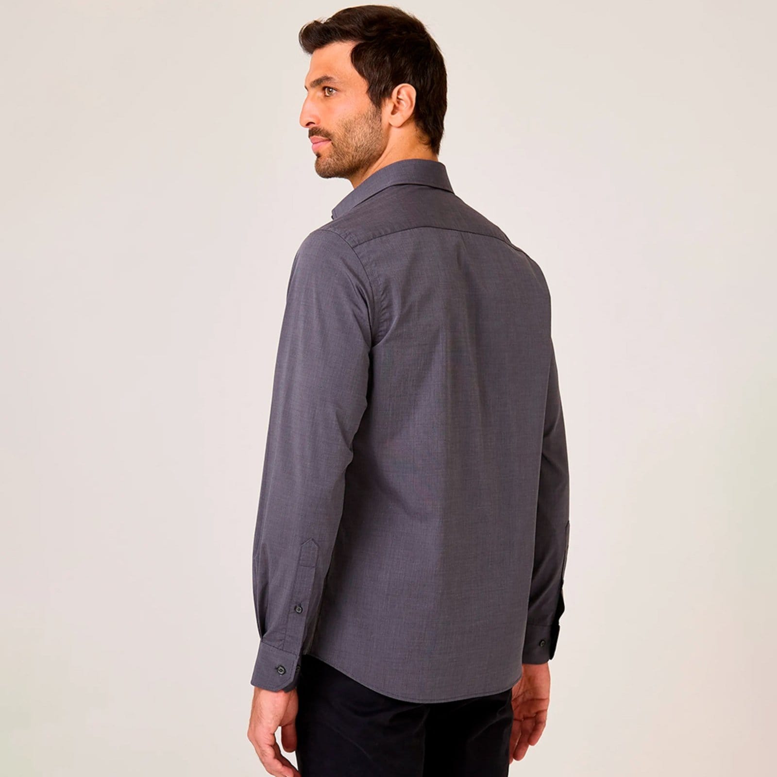 Vista 2 Camisa Dudalina Slim Free In25 Masculino Dudalina preto