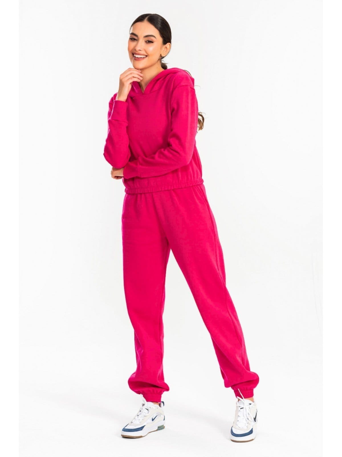 Vista 2 Cropped Moletom com Capuz Feminino Rosa Pink Meu Jeans pink rosa