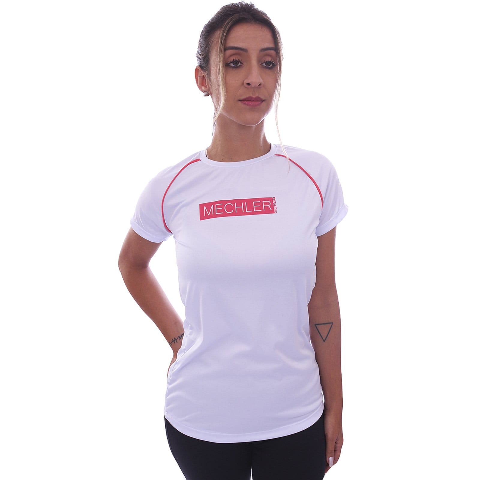 Camiseta Feminina Dryfit Raglan Manga Curta Proteção Solar UV 50 Academia Verão Adulto Esporte Mechler