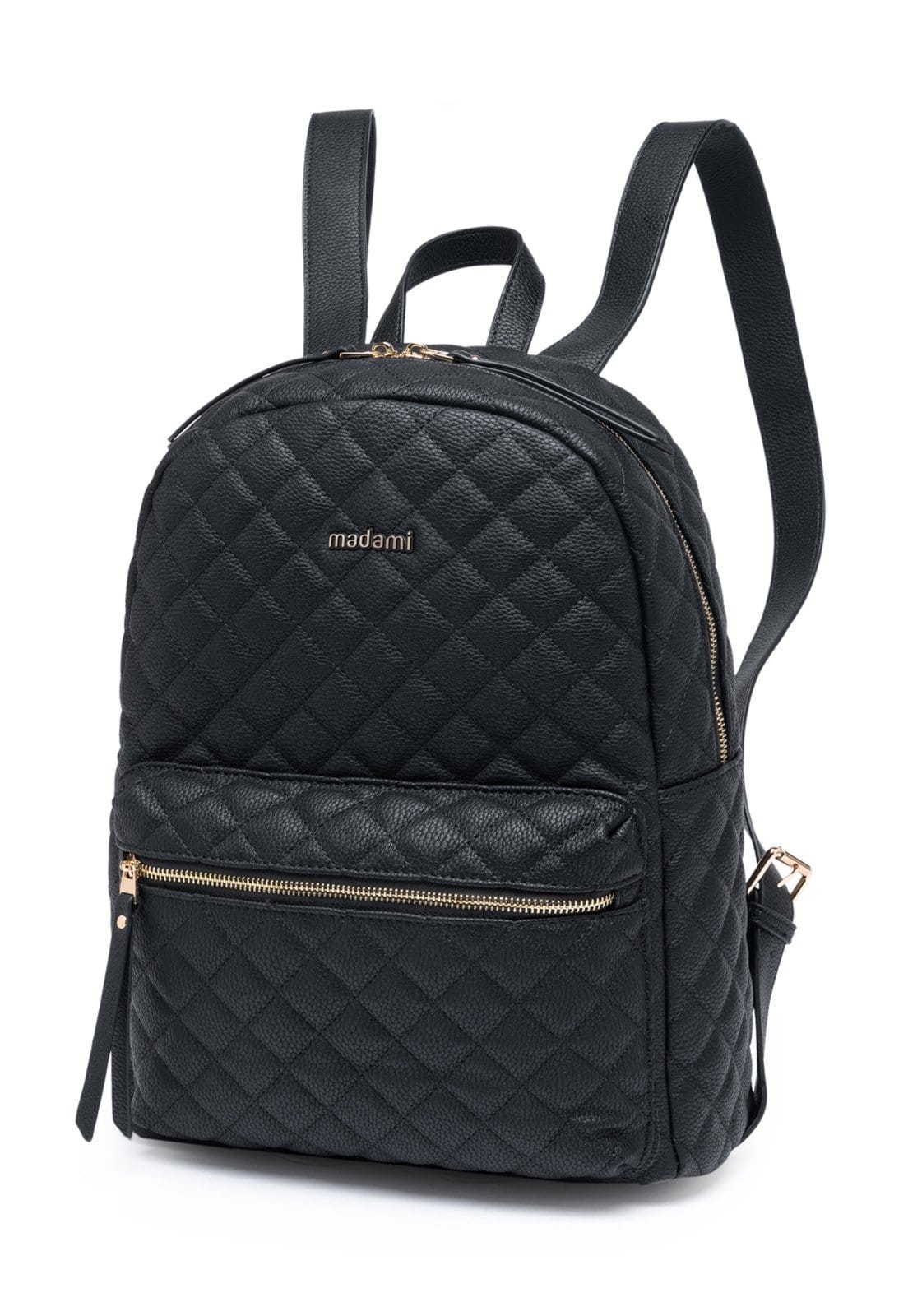 Vista 2 Mochila Bolsa Madami Feminina Espaçosa Passeio Madami preto