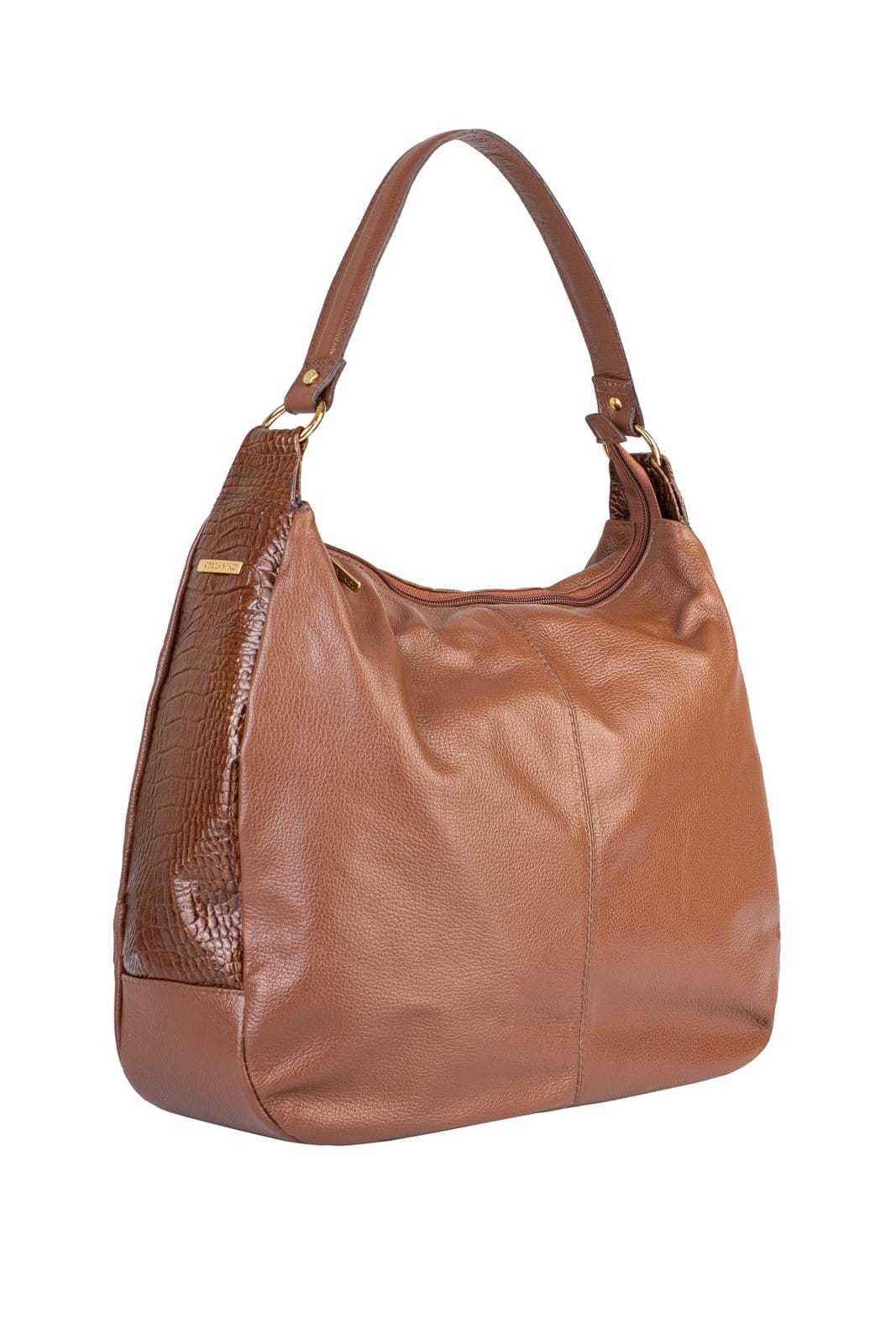 Vista 2 Bolsa Andrea Vinci Saco Grande De Couro Liso Carla - Whisky Andrea Vinci vermelho