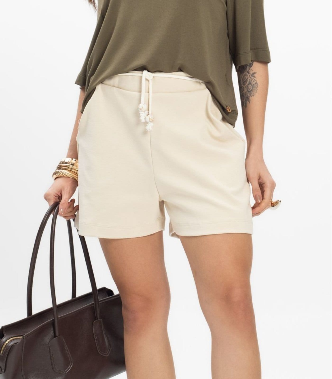 Vista 2 Shorts Piquet Verona Feminino Endless Endless bege