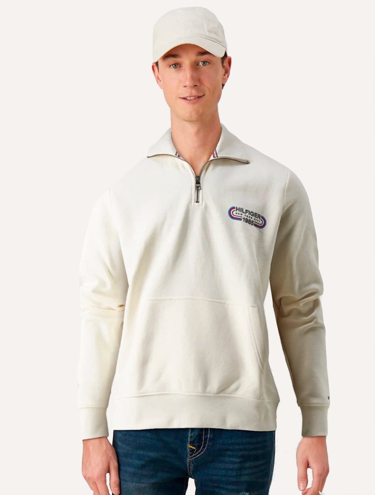 Moletom Tommy Hilfiger Masculino Track Graphic Half Zip Areia