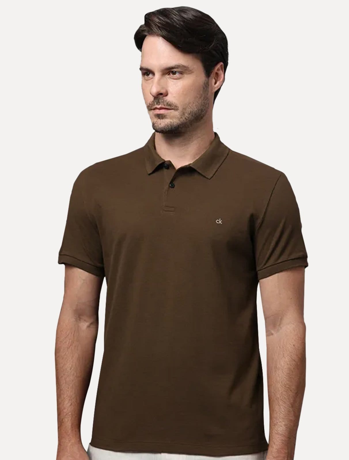 Polo Calvin Klein Masculina Piquet Slim Fit Sem Friso