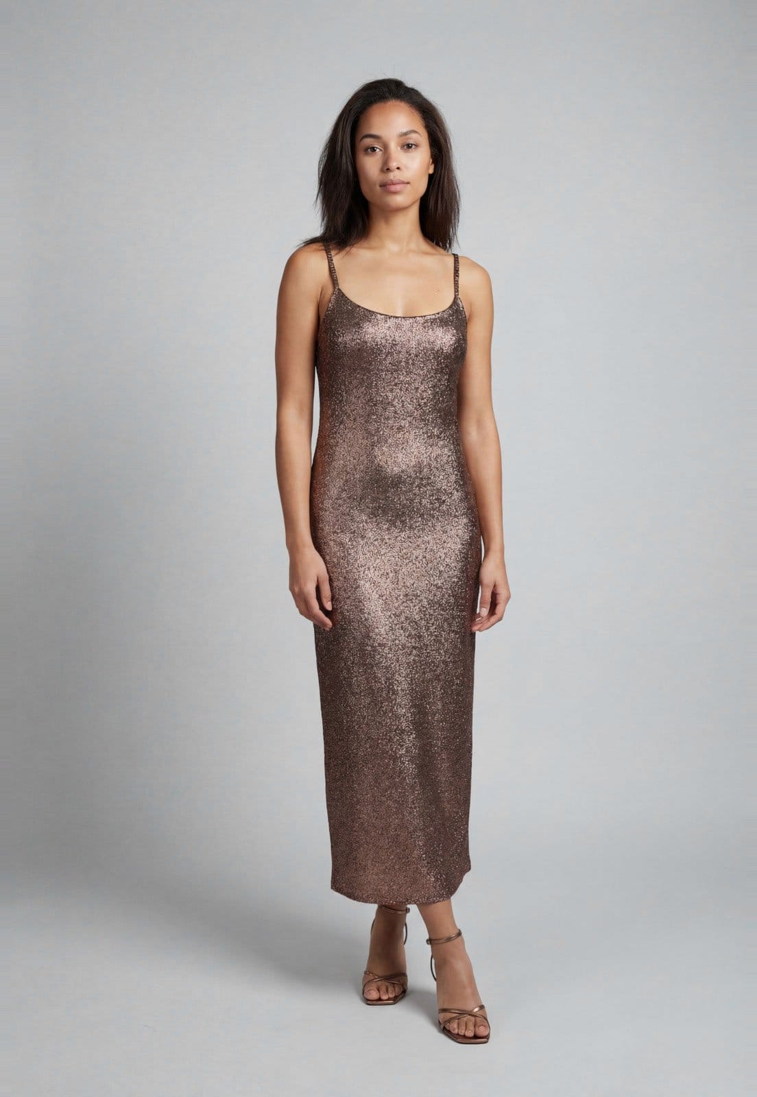 Vista principal Vestido Feminino Lança Perfume Alças Finas Lança Perfume rosê