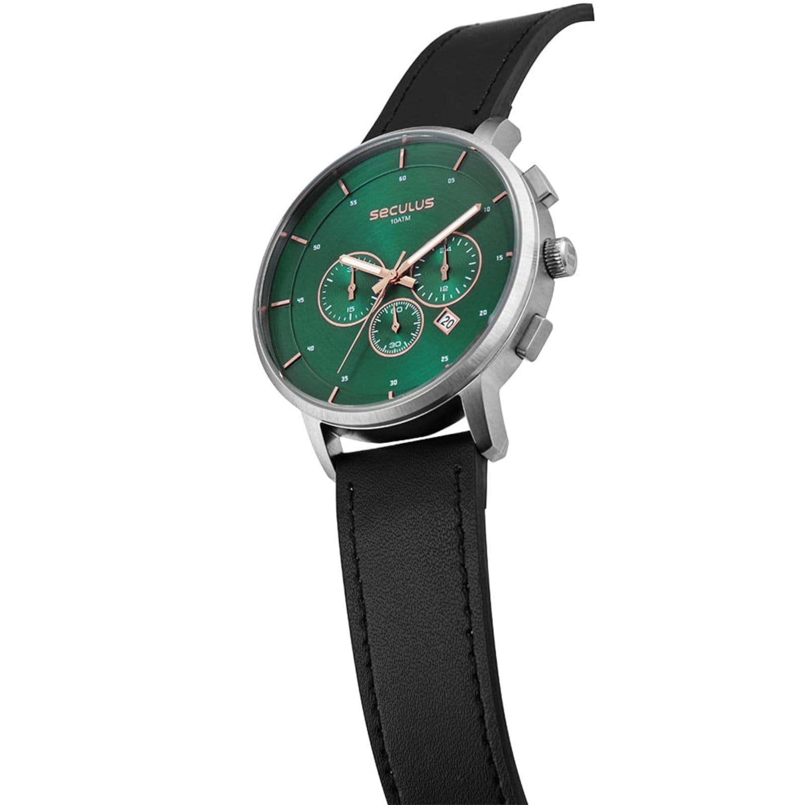 Vista 2 Relógio Masculino Seculus Cronógrafo Mostrador Verde Seculus preto verde