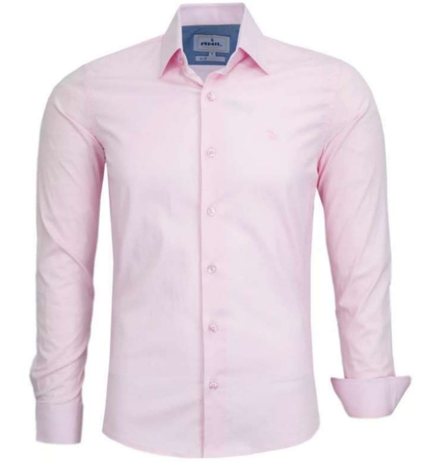 Camisa Social Amil Lavender Slim Algodão Com Elastano Lançamento Luxo - 2