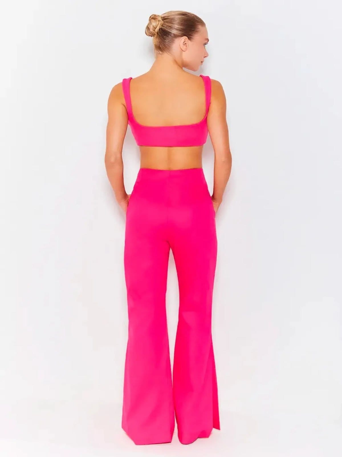 Vista 2 Calça Zen Reta Com Abertura Lateral ZEN rosa