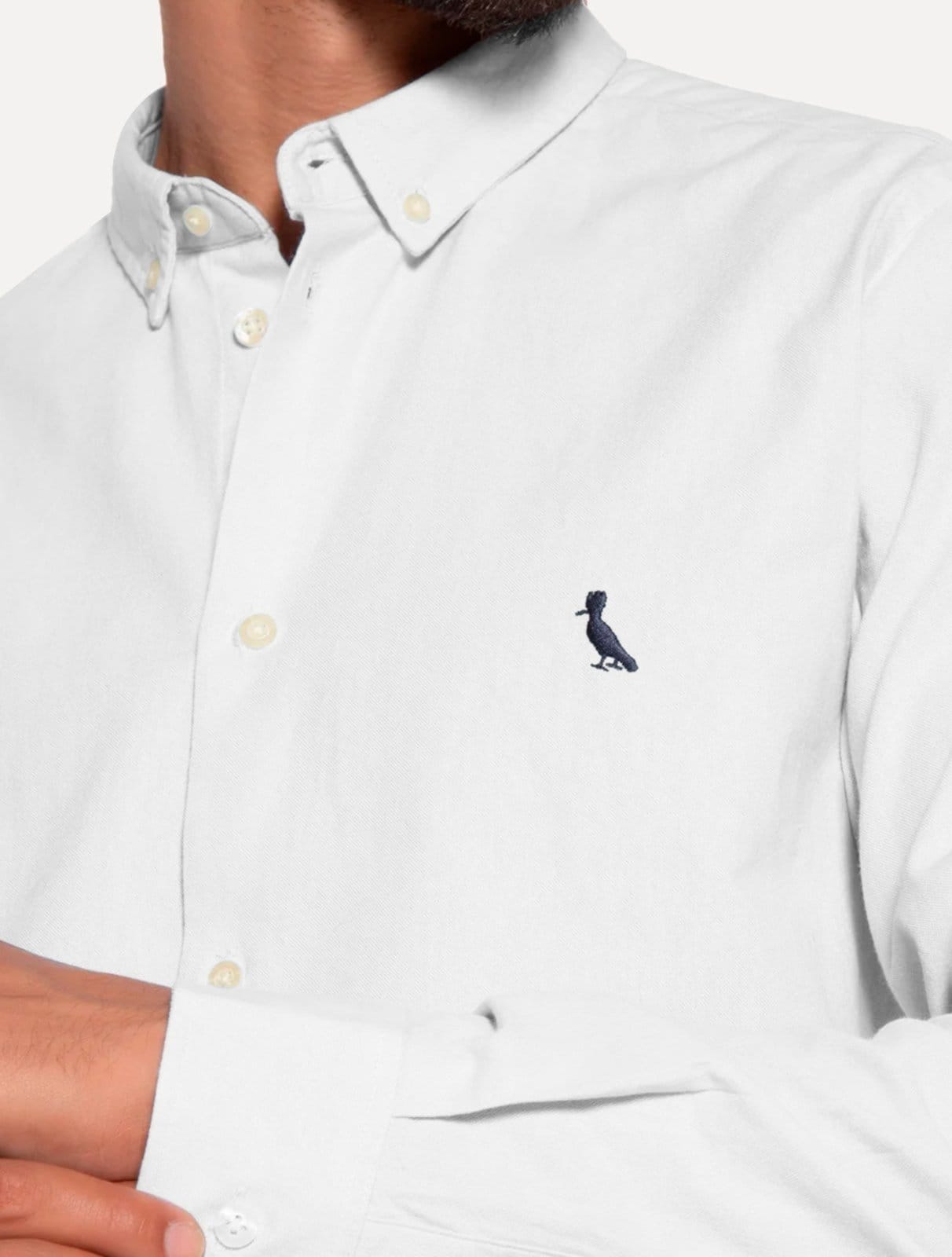 Vista 2 Camisa Reserva Masculina Oxford Sport Color Branca Reserva branco