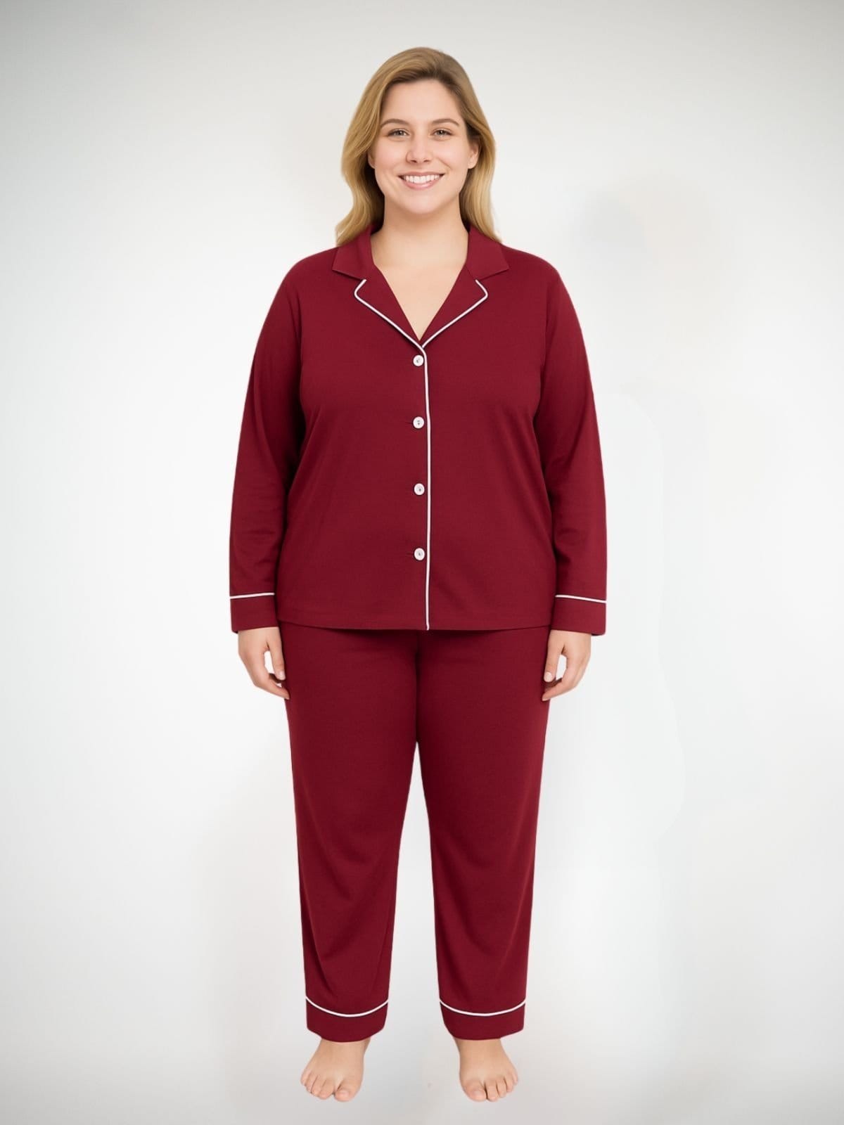 Pijama Algodão Plus Size Americano Longo Fernanda