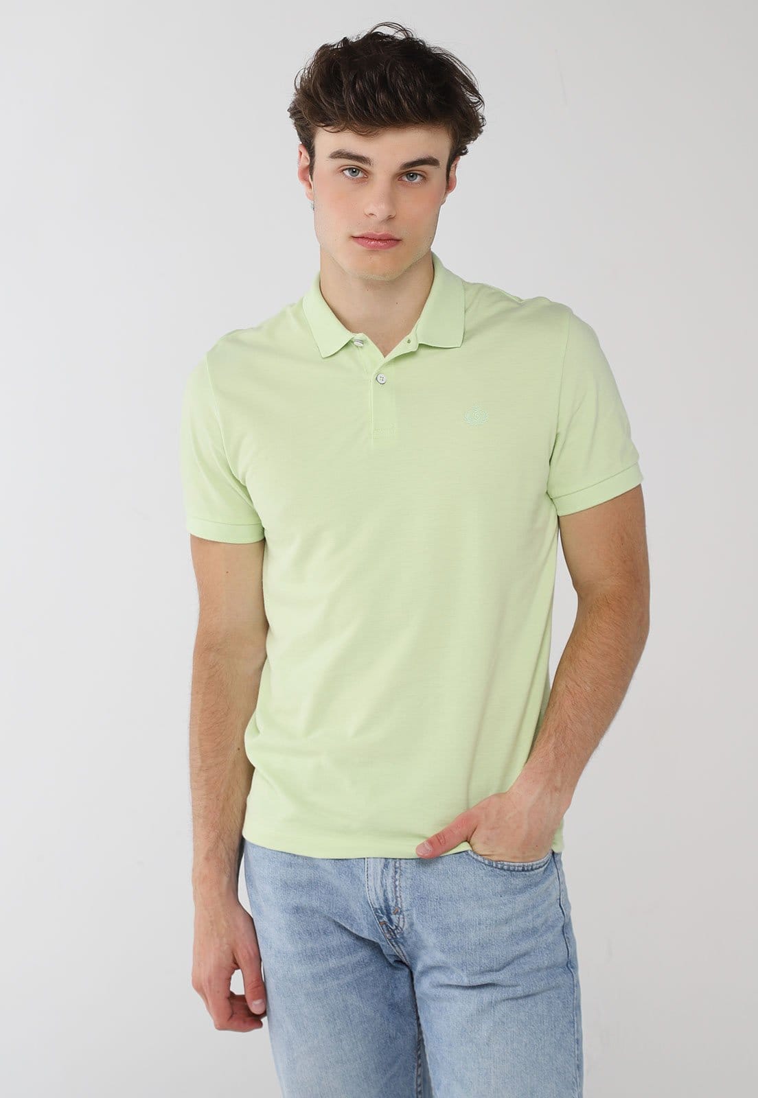 Vista principal Polo Masculina Forum Claro Forum verde