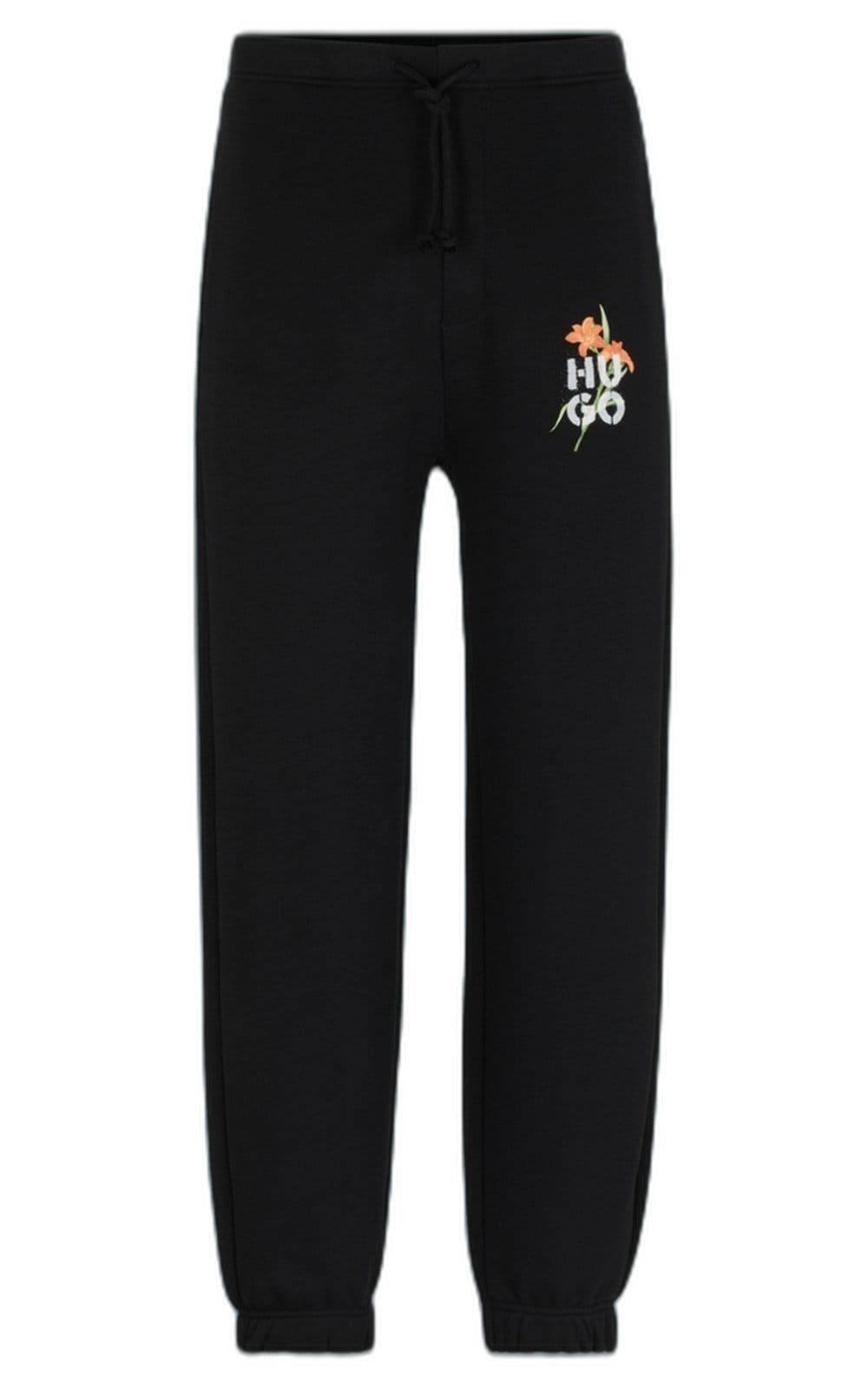 Calças De Moletom Relaxed-Fit Com Arte De Logo Floral