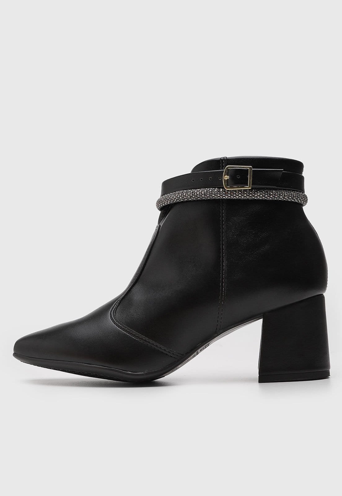 Vista principal Bota Cano Baixo Feminina Beira Rio Salto Bloco Preta BEIRA RIO preto