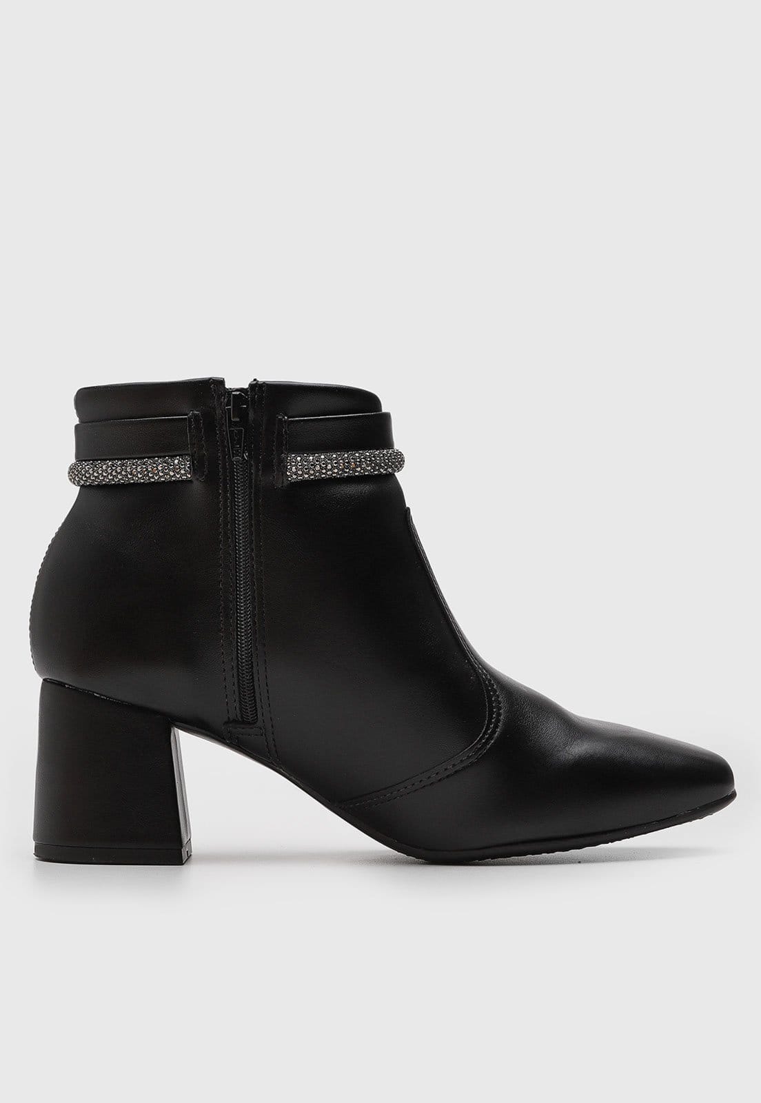 Vista 2 Bota Cano Baixo Feminina Beira Rio Salto Bloco Preta BEIRA RIO preto