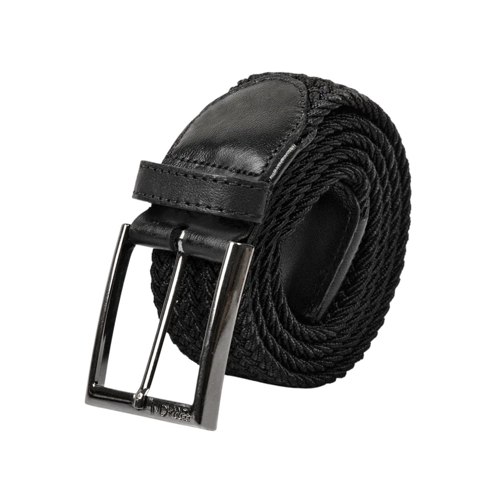 Vista principal Cinto Masculino Casual Têxtil Trançado Elegância e Sofisticação Minipasso preto