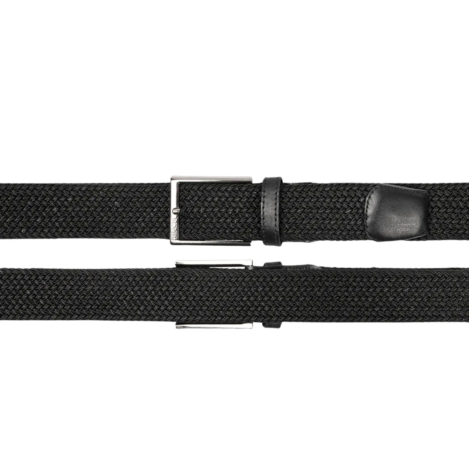 Vista 2 Cinto Masculino Casual Têxtil Trançado Elegância e Sofisticação Minipasso preto