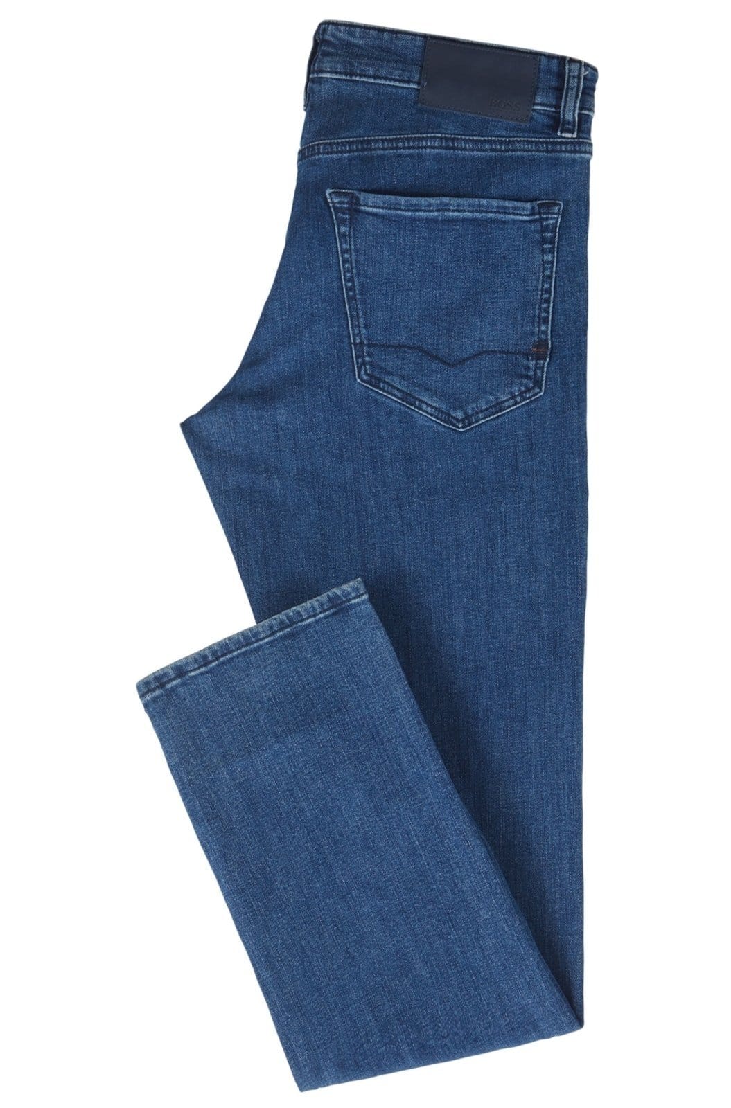 Vista 2 Calça Jeans Regular Fit Em Denim Stretch Boss azul denim