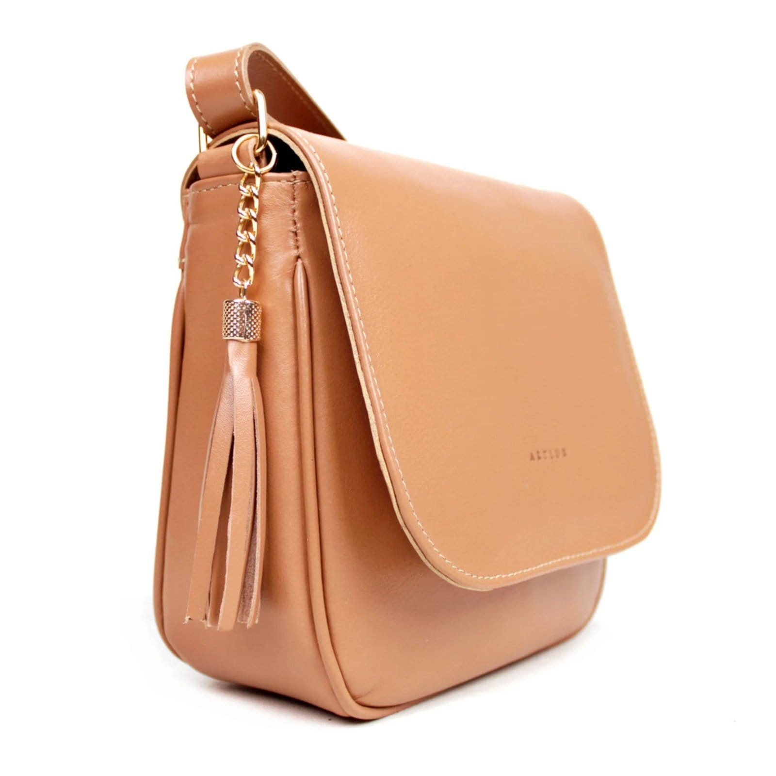 Vista 2 Bolsa Transversal em Couro Artlux Amêndoa 9053 Artlux amarelo