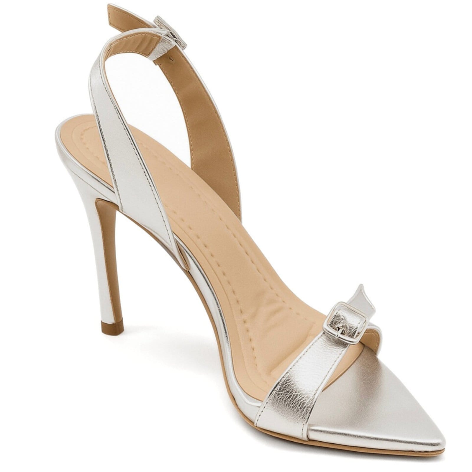 Sandalia Feminina Salto Alto Bico Fino Com Tira Calcanhar Festas 6014