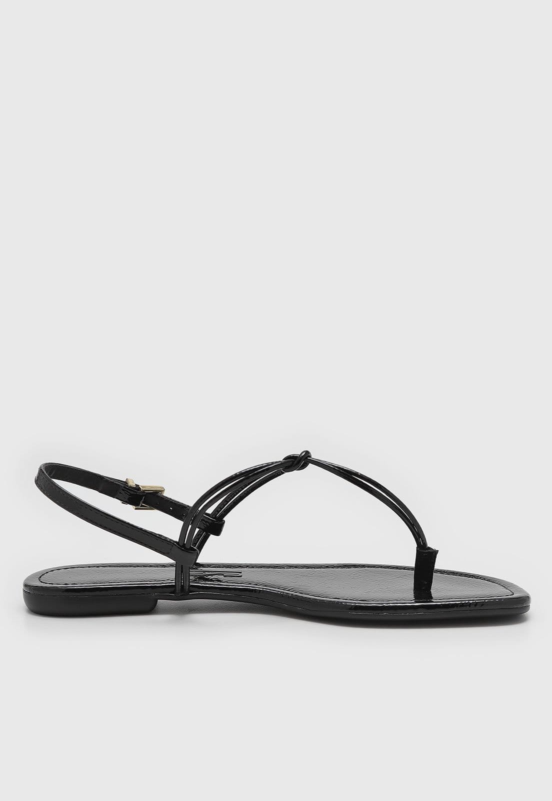 Vista 2 Rasteira Feminina Santa Lolla Ponta Quadrada Preta Santa Lolla preto