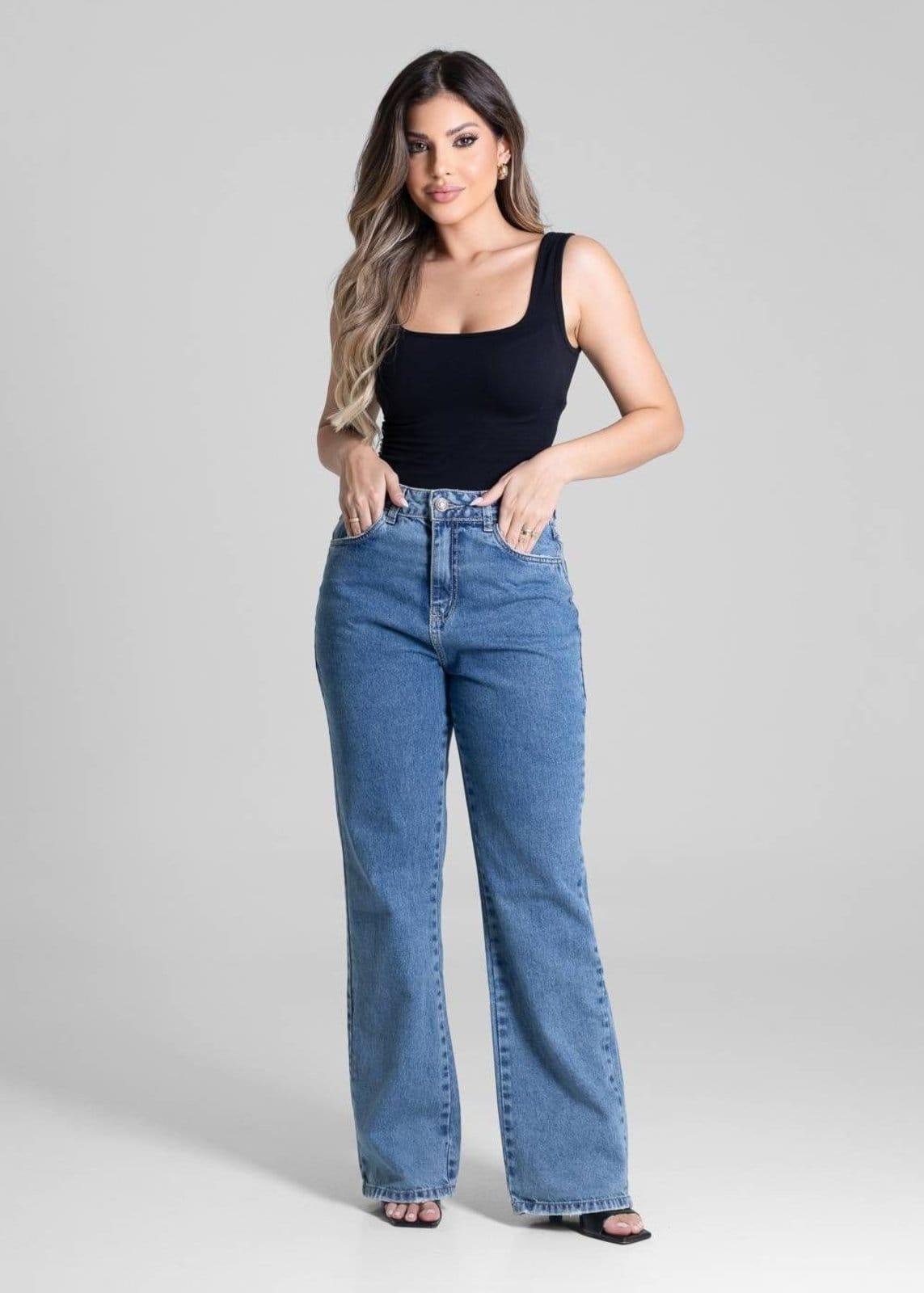 Vista 2 Calça Jeans Sawary Reta Petit - 280927 Sawary azul