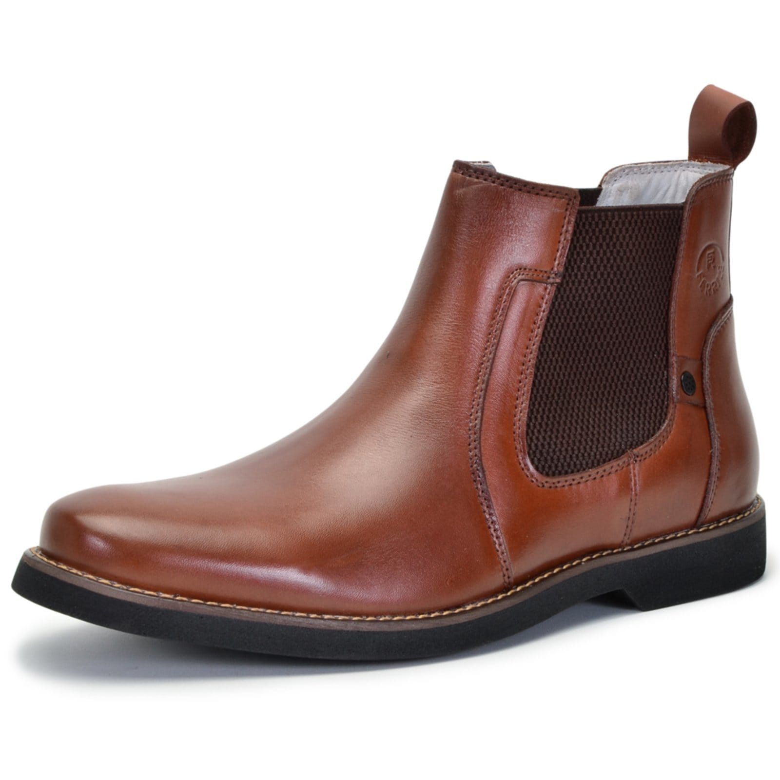 Vista principal Botina Chelsea Masculina Ferrile Em Couro Forro De Couro Havana 22023 Ferrile café