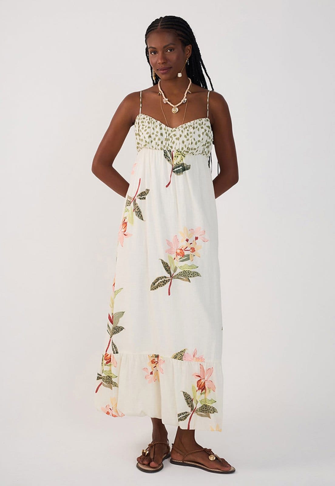 Vista principal Vestido Dress To Midi Floral Off-White Dress to off-white white