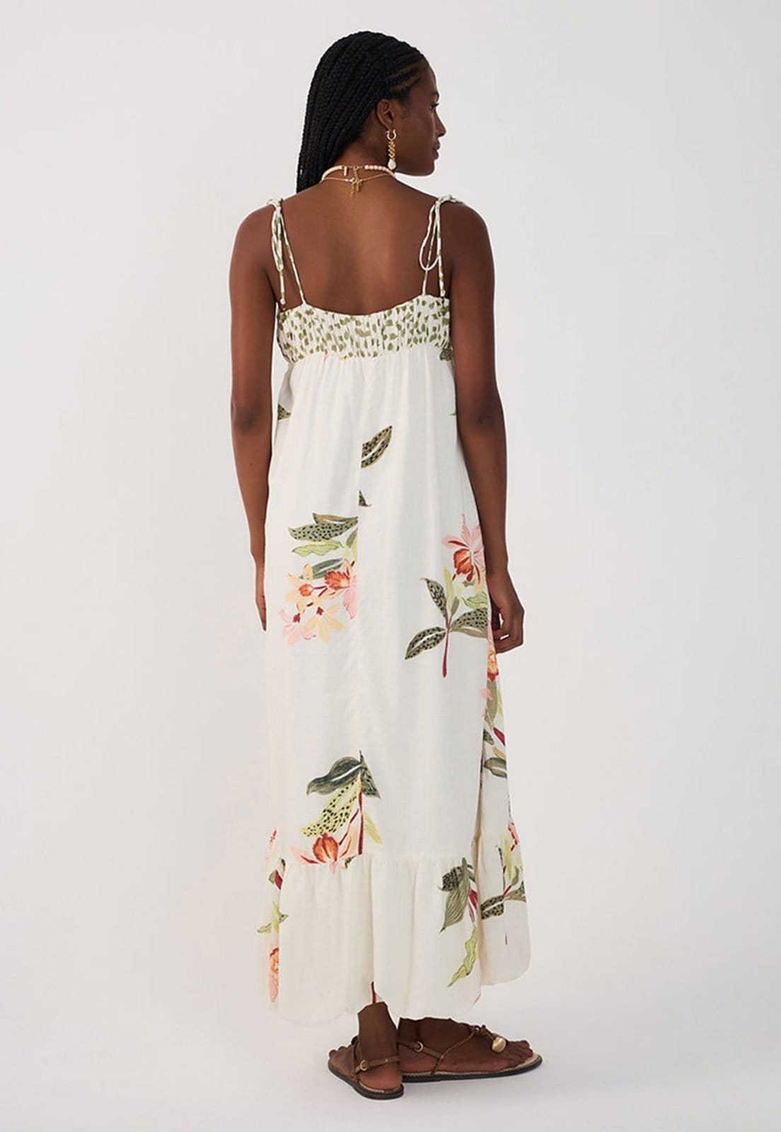 Vista 2 Vestido Dress To Midi Floral Off-White Dress to off-white white