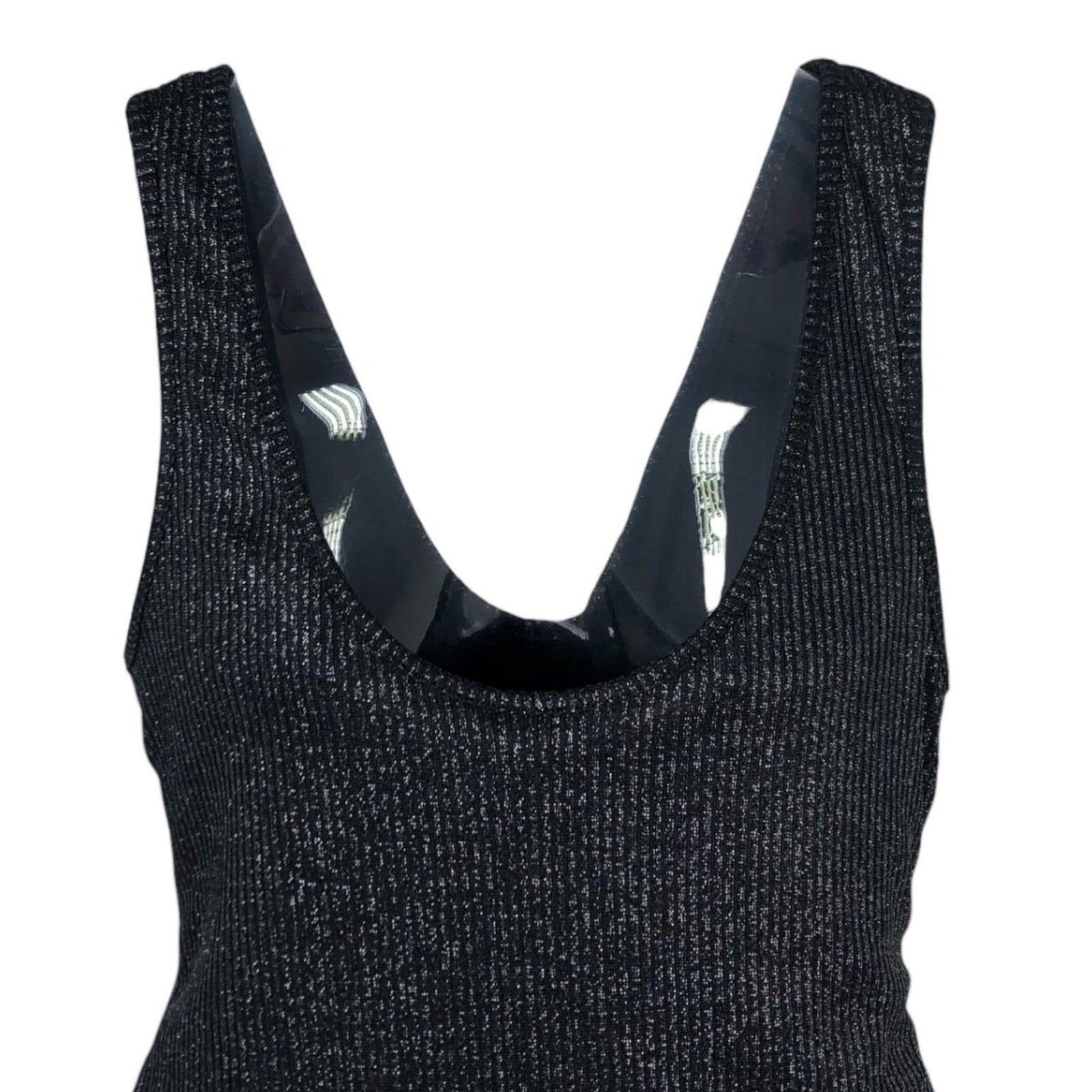 Vista 2 Vestido Slim Canelado Decote U Com Alças Triton Triton preto