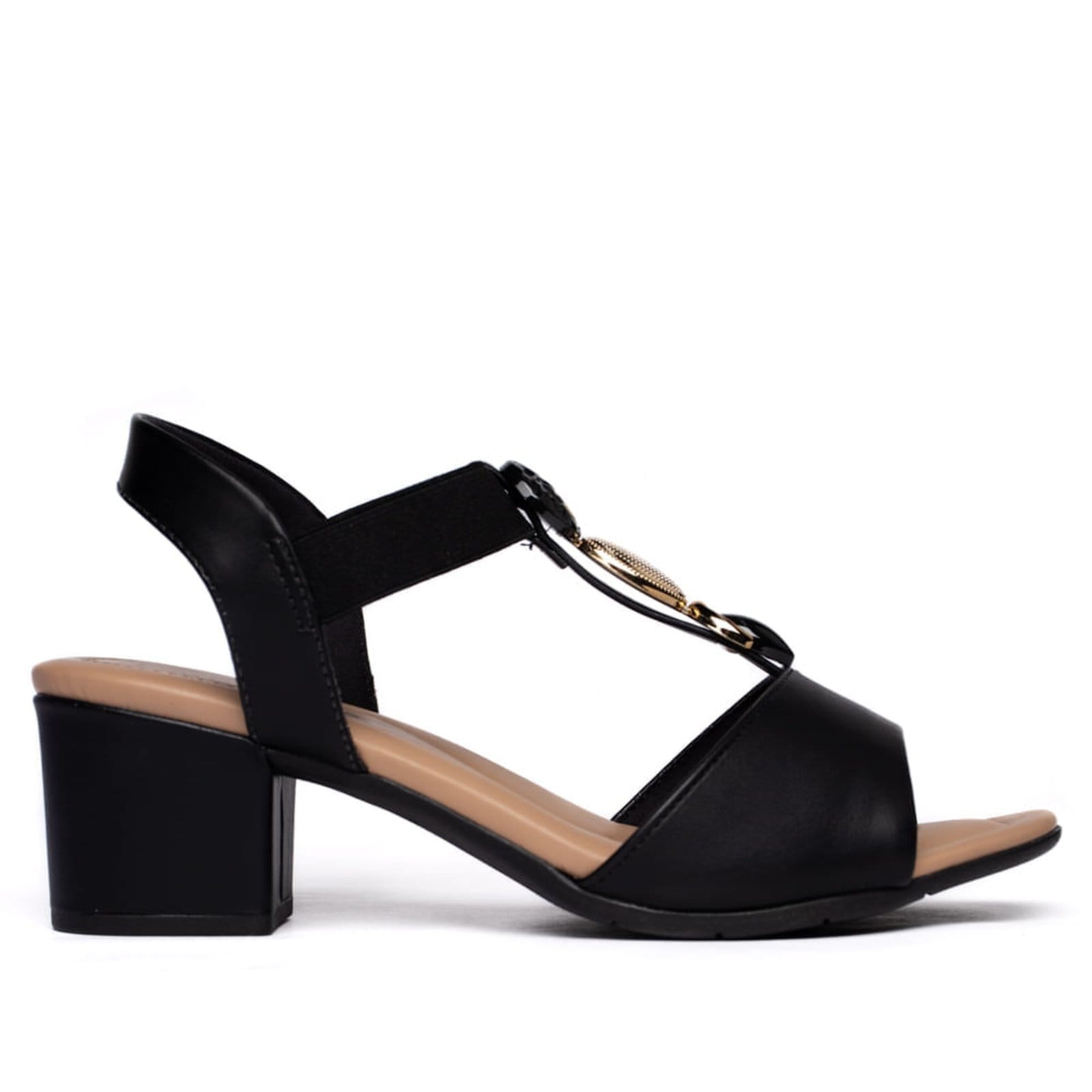 Sandália Feminina Comfortflex Salto Bloco Napa