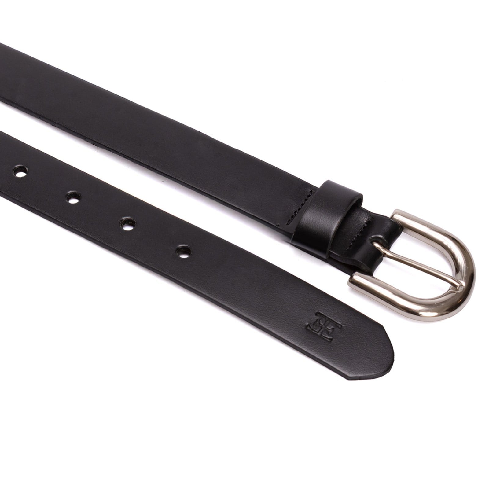 Vista 2 Cinto feminino em couro com fivela niquel na cor USEPELLE preto