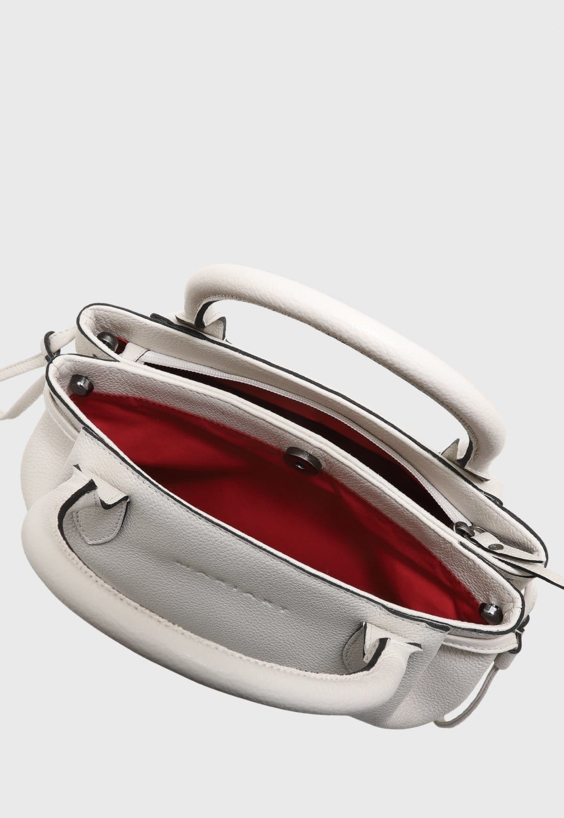 Vista 2 Bolsa Transversal de Couro Mariart Mini Capitólio Off White Mariart off-white white