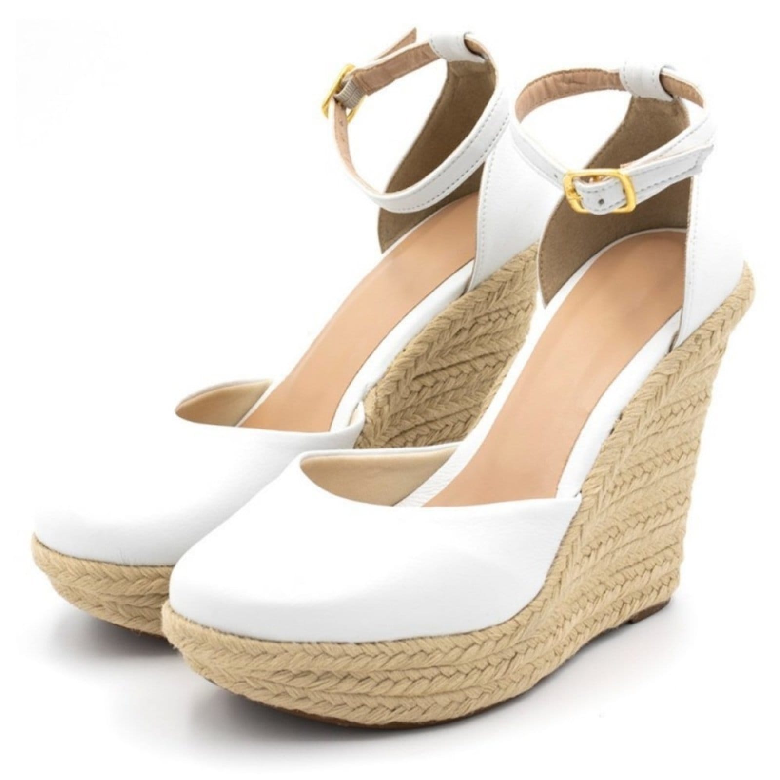 Sandália Feminina Anabela Napa Branca Lançamento