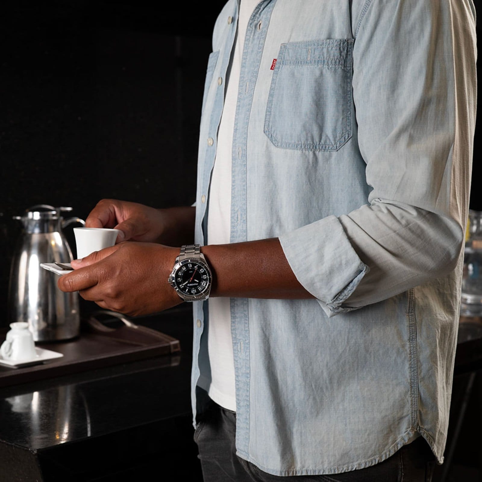 Vista 2 Relógio Masculino Casual Robusto Mondaine prata