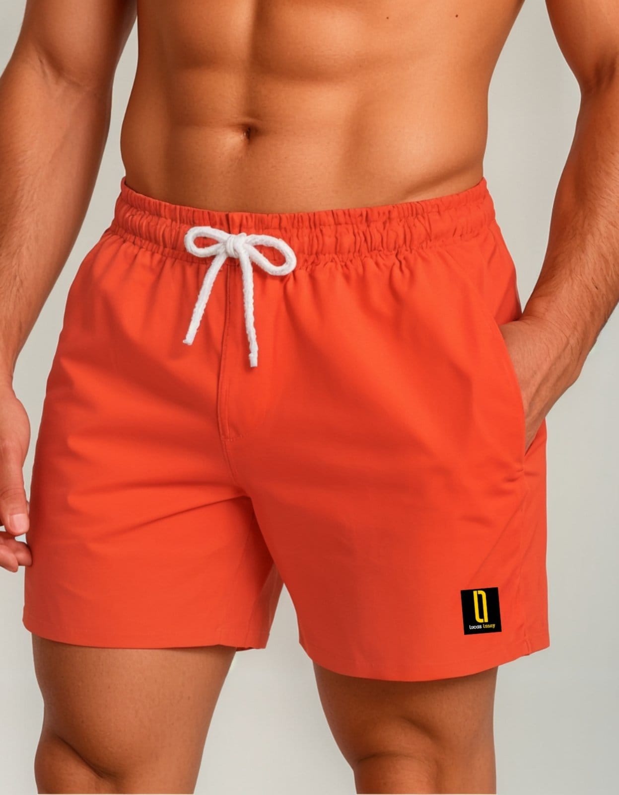 Short Masculino Neon Bermuda Praia Mauricinho Jr Rf. 001 Laranja
